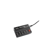 USB Mehrfach Ladegerät, 12 Ports, mit Schalter, max. 45W, IP20, schwarz