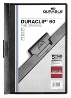 DURACLIP 60 A4 Document Clip Folder Black (Pack 25) - 220901