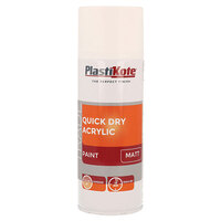 PlastiKote 440.0071010.076 Trade Quick Dry Acrylic Spray Paint Matt White 400ml