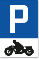 Motorrad, Parkplatzschild, 20 x 30 cm, aus Alu-Verbund, mit UV-Schutz
