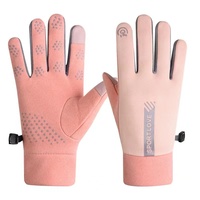 Rękawiczki dotykowe do telefonu sportowe wiatroszczelne damskie różowe
