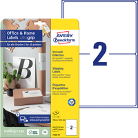 Versand-Etiketten, Home Office, Kleinpackung, A4 mit ultragrip, 199,6 x 143,5 mm, 10 Bogen/20 Etiketten, weiß