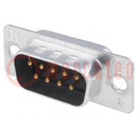 D-Sub; PIN: 9; plug; male; soldering; HD 20; Plating: gold flash