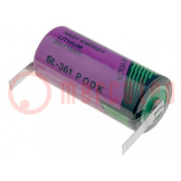 Battery: lithium (LTC); 3.6V; 2/3AA; 1600mAh; non-rechargeable