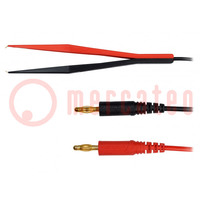 Kelvin kabel; 70VDC; 1A; Lngt: 1m; zwart,rood; Bedekking: verguld