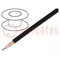 Wire: coaxial; RG213; stranded; Cu; PVC; black; 100m; Øcable: 10.3mm