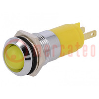 Indicator: LED; recessed; yellow; 24÷28VDC; 24÷28VAC; Ø14.2mm; IP67