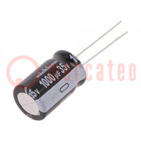 Capacitor: electrolytic; THT; 1000uF; 35VDC; Ø12.5x20mm; Pitch: 5mm