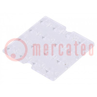 Linse für LED; quadratisch; Plexiglas PMMA; transparent; H: 4,3mm