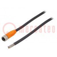 Cable de conexión; M12; PIN: 8; recto; 5m; enchufe; 4A; -25÷80°C; PUR