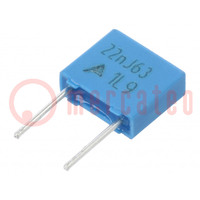 Capacitor: polyester; 0.022uF; 40VAC; 63VDC; 5mm; ±5%; -55÷125°C