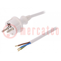 Cable; 3x1.5mm2; CEE 7/7 (E/F) plug,wires,SCHUKO plug; PVC; 4m