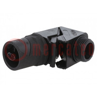90° angled connector; Thread: metric,outside; polyamide; black