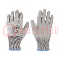 Gants de protection; Dimension: 8; gris; fibre composite