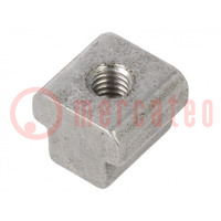 Nut; for profiles; Width of the groove: 10mm; steel; T-slot