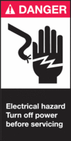 Gefahren-Kennzeichnung - Electrical hazard, Rot/Schwarz, 7 x 3.5 cm, Folie