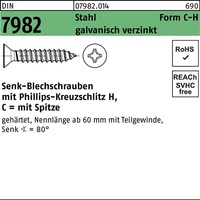 Senkblechschraube DIN 7982 PH/Spitze C 4