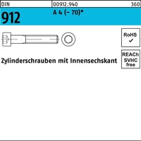 Zylinderschraube DIN 912 Innen-6kt M4x 3