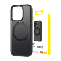 BASEUS COQUE MAGNÉTIQUE POUR IPHONE 15 AVEC BÉQUILLE HORIZONTALE ET VERTICALE RÉGLABLE, DOS MAT, ANTI-TRACES DE DOIGTS, COQUE MA