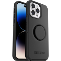 OtterBox Otter+Pop Coque pour iPhone 14 Pro Max, anti-chute, protection avec PopSockets PopGrip, supporte 3 x plus de chutes que la norme militaire, antimicrobien, Noir