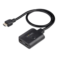 StarTech.com Divisor HDMI de 2 Puertos - Multiplicador HDMI 2.0 de 2 Puertos 4K60 - Splitter HDMI 2 Puertos de Entrada 1 de Salida - HDR/HDCP con Cable HDMI Incorporado de 50cm