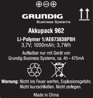 Grundig Li-Ion 1000 mAh Batterie/Akku