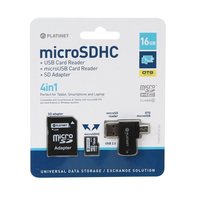 Platinet 16GB MicroSDHC + card reader + otg + adapter MicroSD