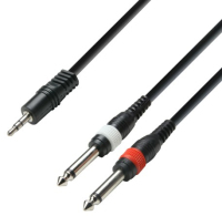adam hall 3 Star Audio-Kabel 3 m 3.5mm 2 x 6.35mm TS Schwarz, Rot, Weiß