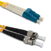 Qoltec 54067 kabel optyczny 1 m LC ST LC/UPC G.652D Żółty