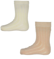 MINYMO 5874-120 Weiblich Crew-Socken Elfenbein, Pink 2 Paar(e)