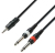 adam hall 3 Star Audio-Kabel 3 m 3.5mm 2 x 6.35mm TS Schwarz, Rot, Weiß