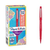Paper Mate Flair Fibre Tip Pen 0.8mm Line Red (Pack 12)