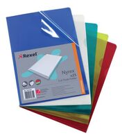 Rexel Nyrex Folder Cut Flush A4 Assorted Std 12161AS (PK25)