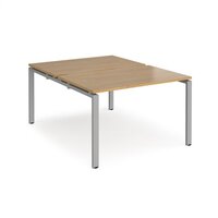 Adapt starter units back to back 1200mm x 1600mm - silver frame and oak top