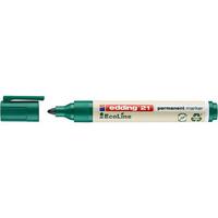 Edding 21 EcoLine Permanent Marker Bullet Tip 1.5-3mm Line Green (Pack 10)