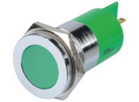 LED-Signalleuchte, 24 V (AC), 24 V (DC), grün, 10 mcd, Einbau-Ø 22 mm, RM 1.25 m