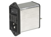 IEC-Stecker-C14, 50 bis 60 Hz, 10 A, 250 VAC, 1.6 W, 300 µH, Flachstecker 6,3 mm
