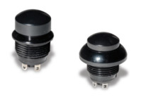 Drucktaster, 1-polig, schwarz, unbeleuchtet, 5 A/32 V, Einbau-Ø 12.3 mm, IP68, N