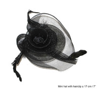 clip mini chapeau avec plumes 17cm