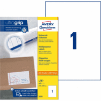 Universal-Etiketten ultragrip 210x297 mm VE=100 Etiketten / 100 Bogen weiß