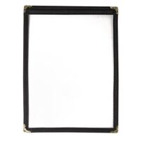 Olympia American Style Menu Holder in Black A5 Size Show Two Pages