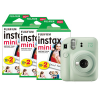 Instax Mini 12 Instant Camera with 60 Shot Film Pack - Mint Green