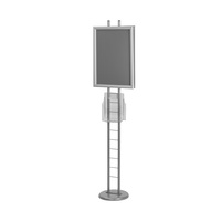 Poster Display / Poster Stand "Tondo XL NG" with Leaflet Holder | 2-sided A2 (420 x 594 mm) 463 x 637 mm 400 x 574 mm A4 (210 x 297 mm)
