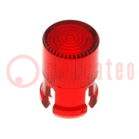 Lentille LED; rond; rouge; 5mm