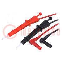 Test leads; Urated: 600V; Len: 1m; test leads x2; red and black