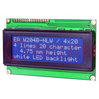Display: LCD; alphanumerisch; STN Negative; 20x4; blau; 98x60mm