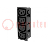 Connecteur: alimentation AC; multiprise; 10A; 250VAC; IEC 60320