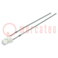 LED; 3mm; blanc froid; 2000÷3000mcd; 20°; Front: convexe; 2,8÷3,8V