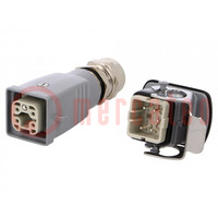 Connector: HDC; male + female; plug + socket,complete set; HA