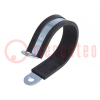 Fixing clamp; ØBundle : 55mm; W: 20mm; steel; Cover material: EPDM